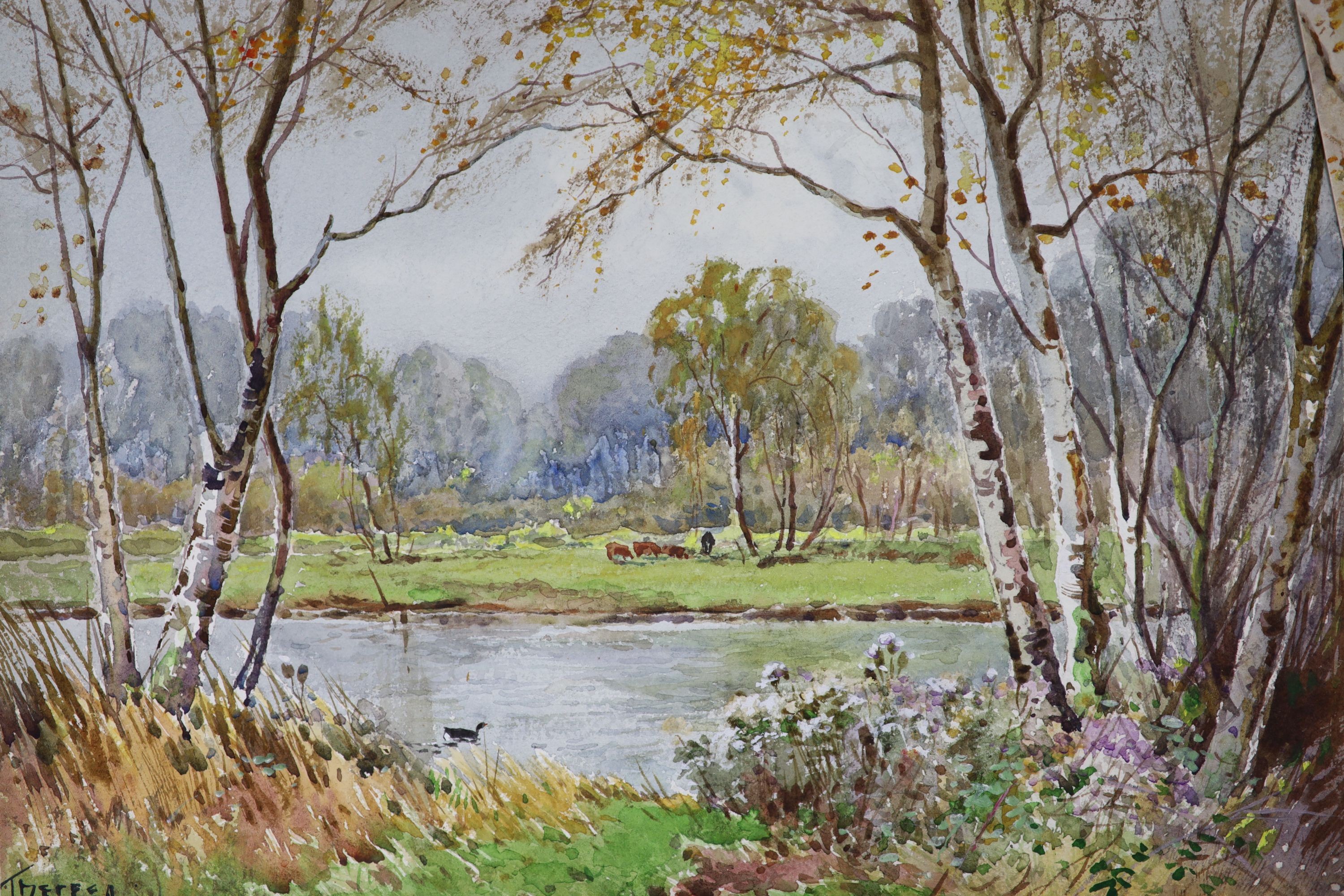 Theresa Sylvester Stannard (1898-1947), watercolour, 'The Ouse...' and another river landscape